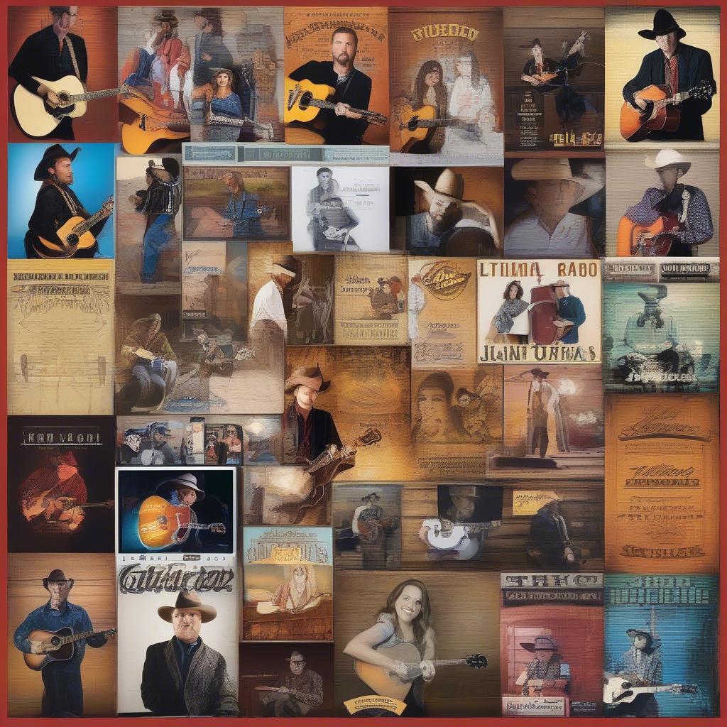 Collage of various country music artists and album covers representing diverse subgenres