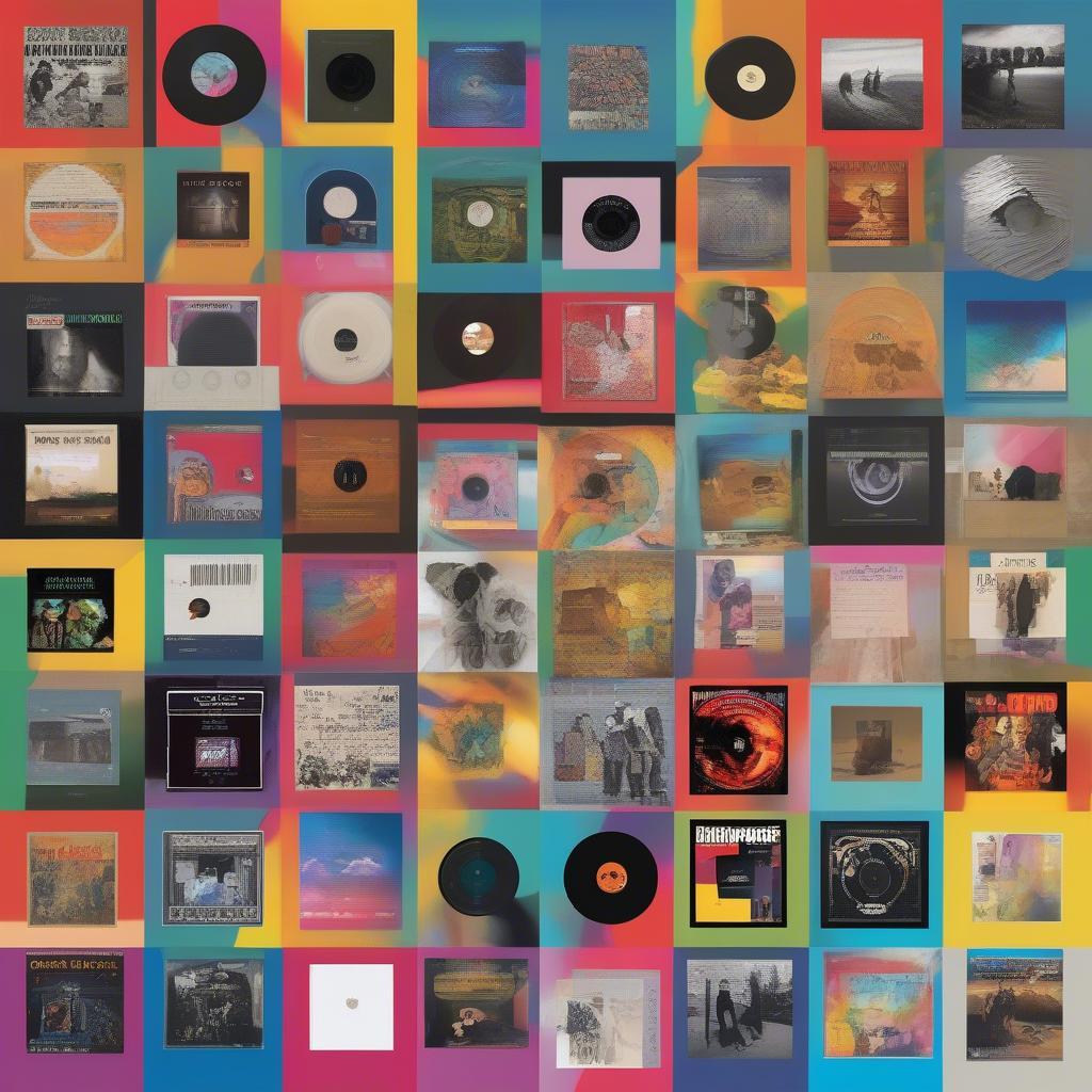 Collage of album covers from various music genres, including pop, rock, country, and electronic.