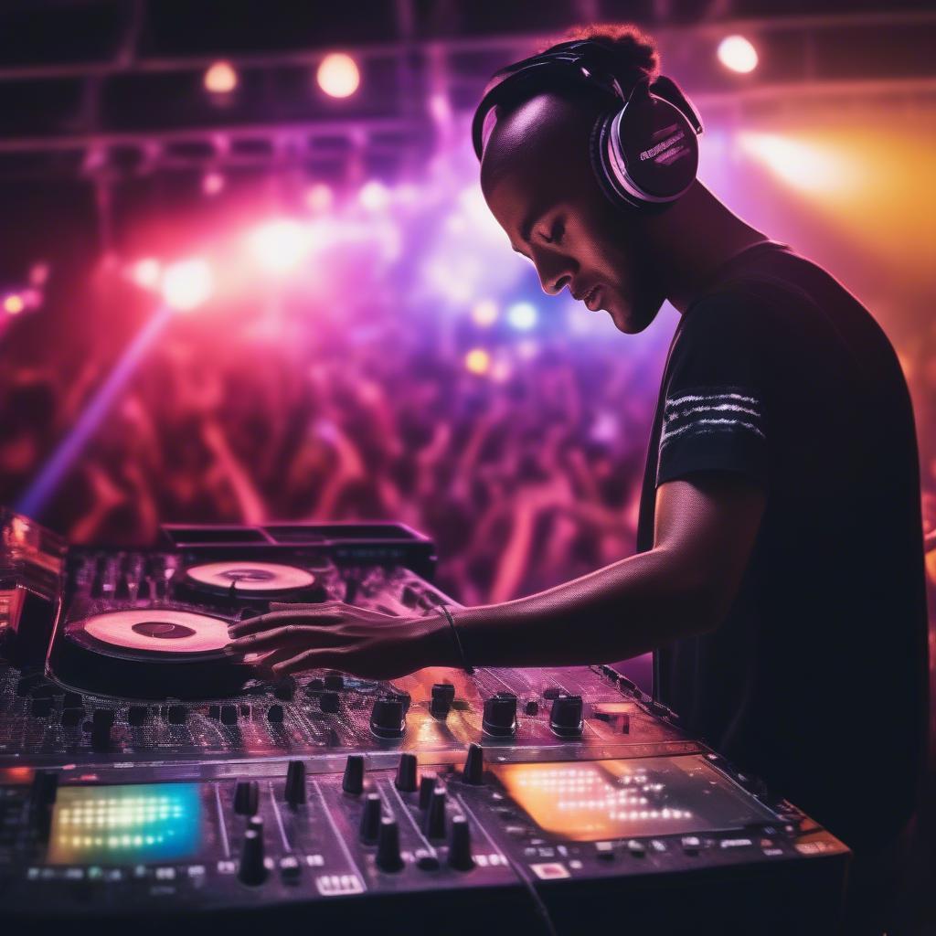 DJ Performing Live at a Music Festival