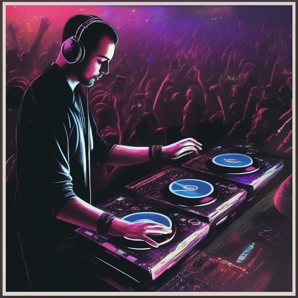 A DJ performing a live set in a club