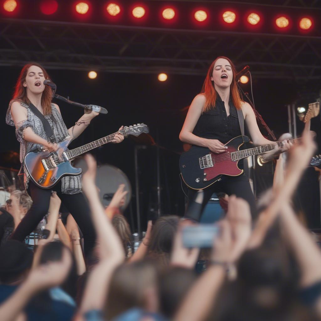 Larkin Poe performing at the 2019 Doheny Blues Festival