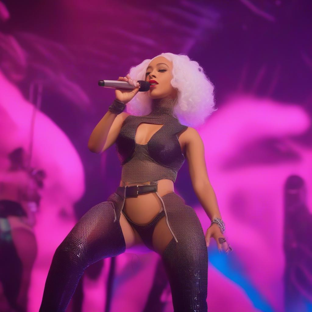 Doja Cat performing live on stage