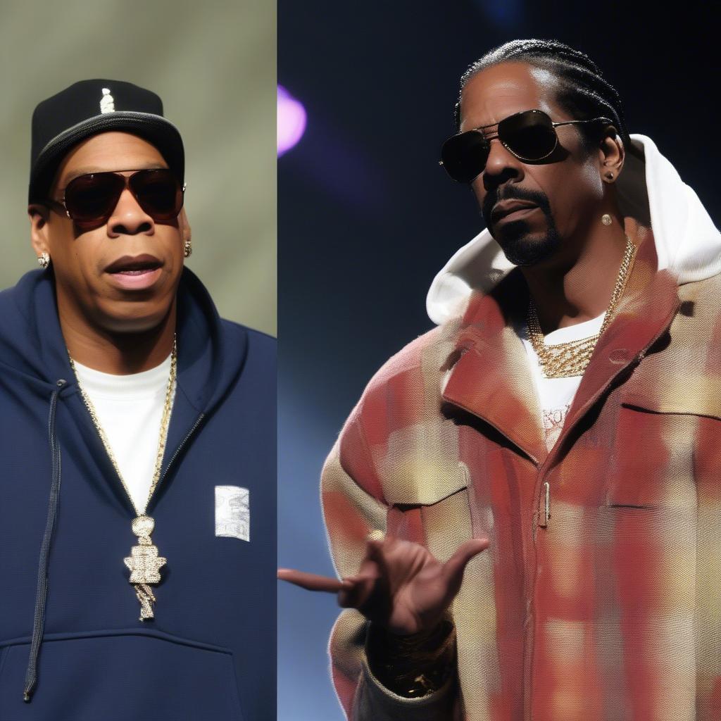 Jay-Z and Snoop Dogg Representing East and West Coast Rap