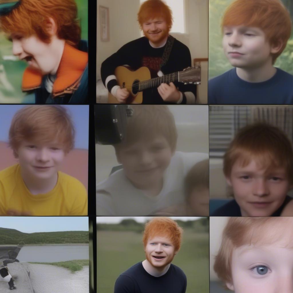 Still from Ed Sheeran's "Photograph" music video showing home video footage