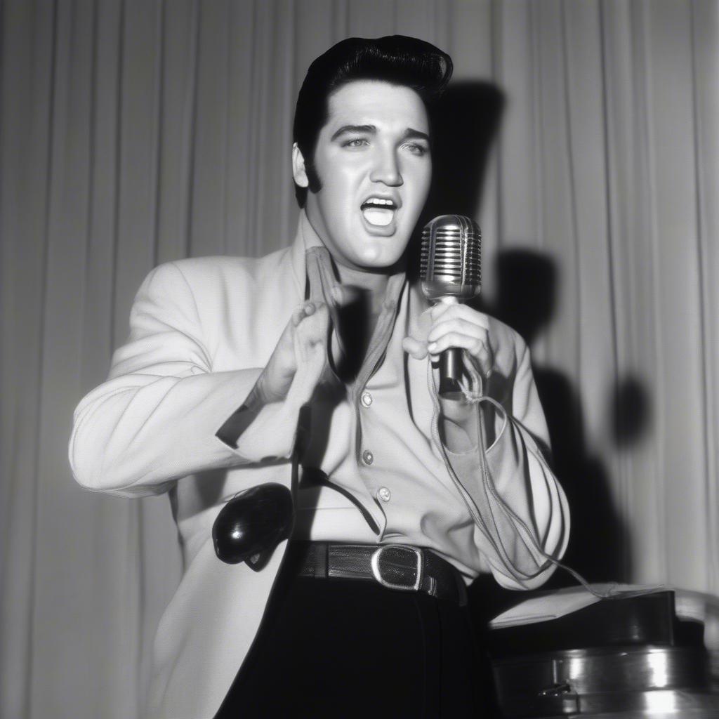 Elvis Presley singing Blue Suede Shoes