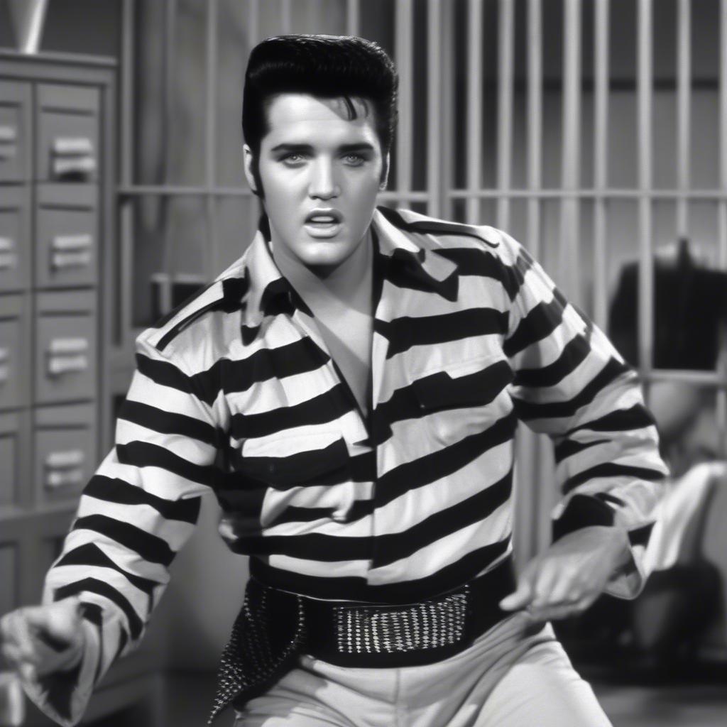 Elvis Presley performing Jailhouse Rock in 1957