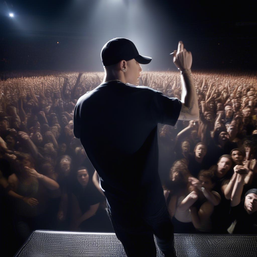 Eminem performing "Not Afraid" live in 2010.