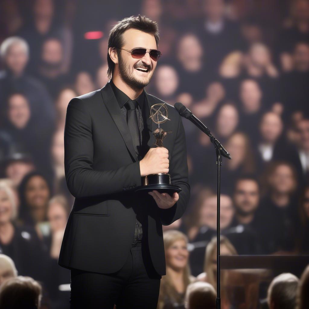 Eric Church receiving a music award