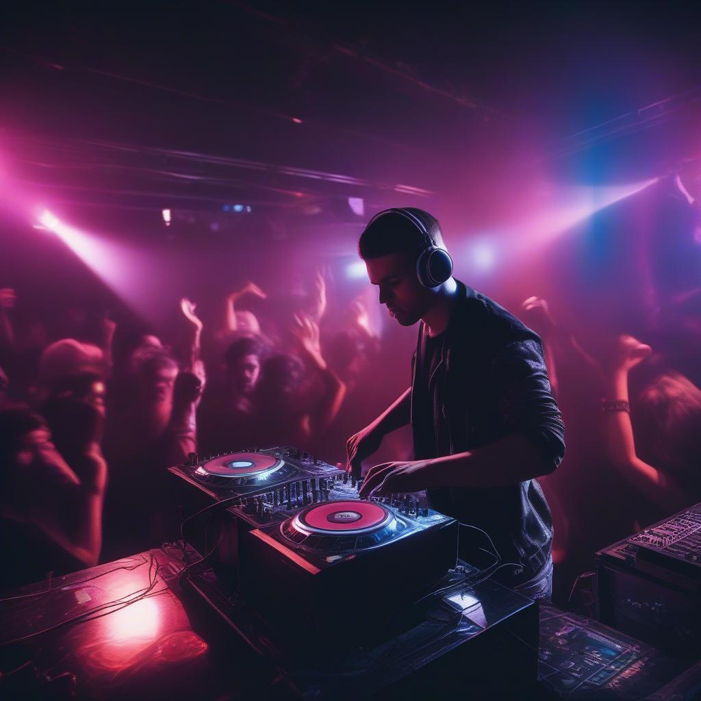 European DJ performing at a nightclub