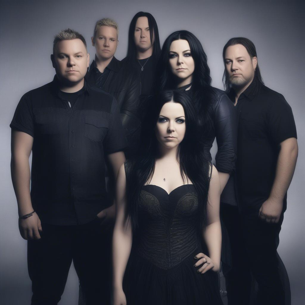 Evanescence band members posing together