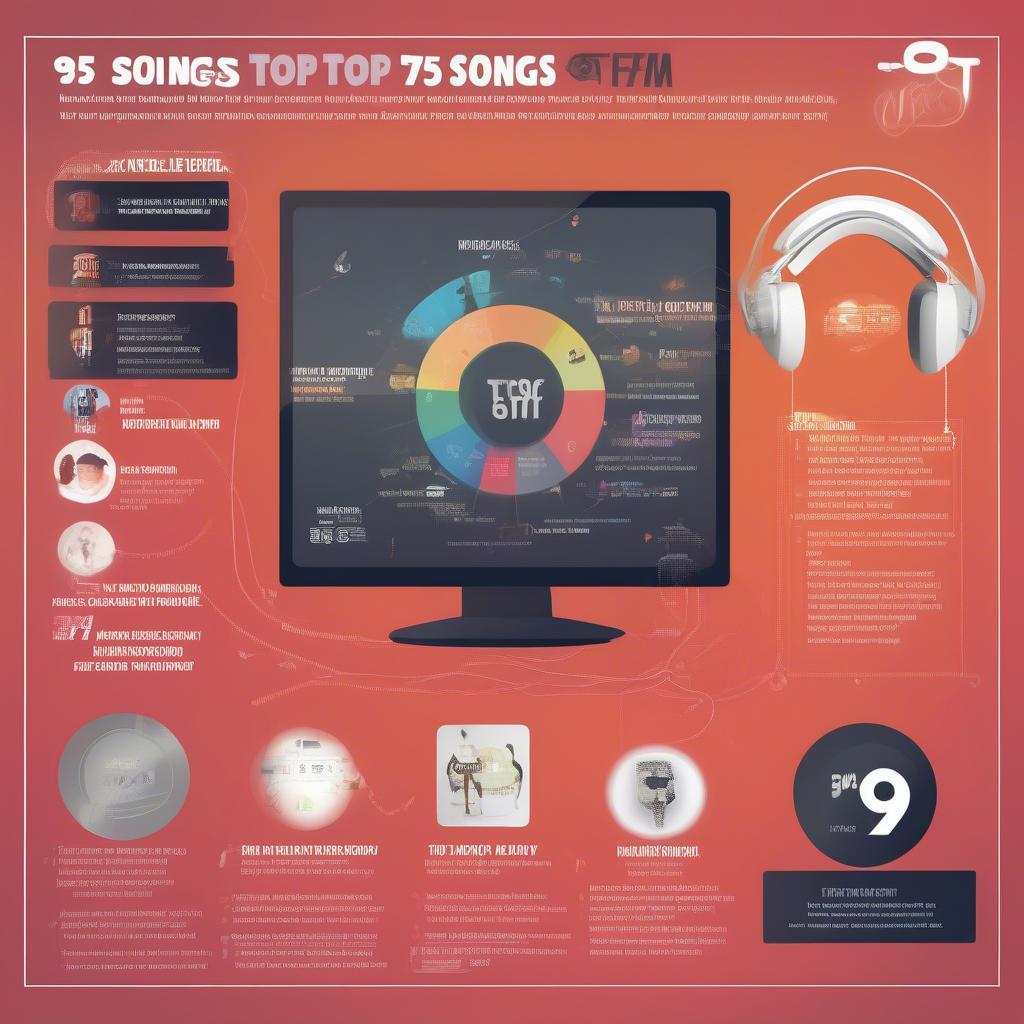 Factors Influencing 95.7 FM Top Songs - A visual representation of the elements contributing to a song's chart position, including airplay, listener requests, and digital sales.