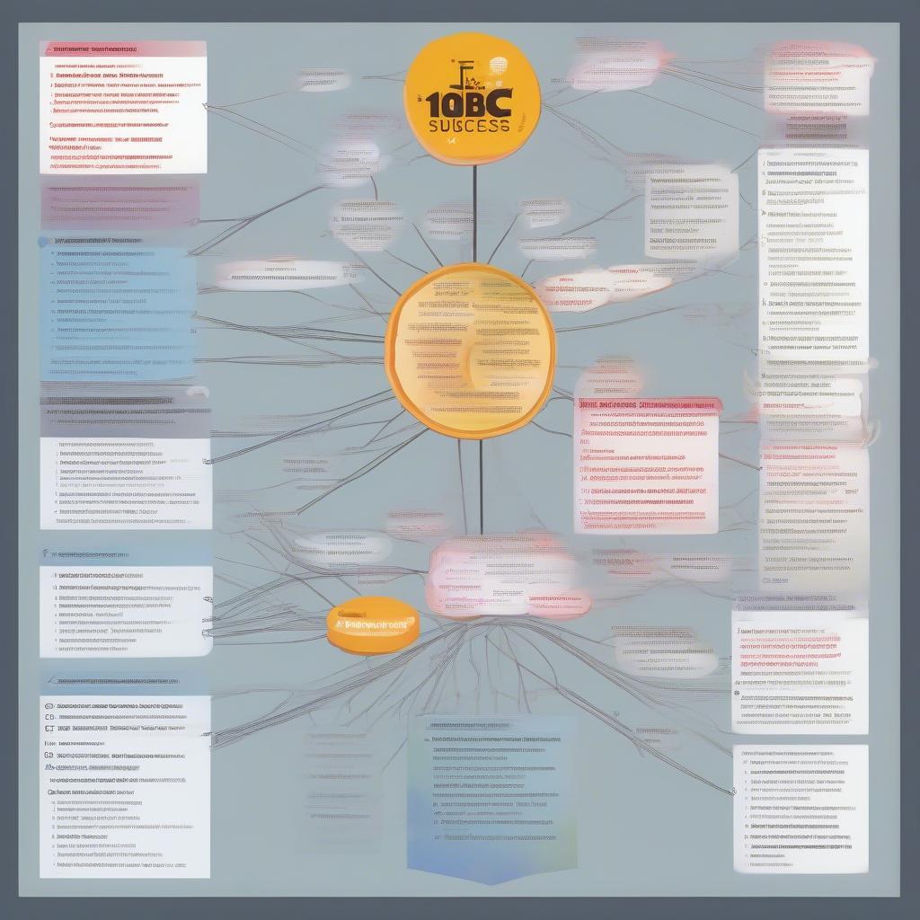 A mind map illustrating the various factors that contribute to a song's success on the BBC top ten charts.