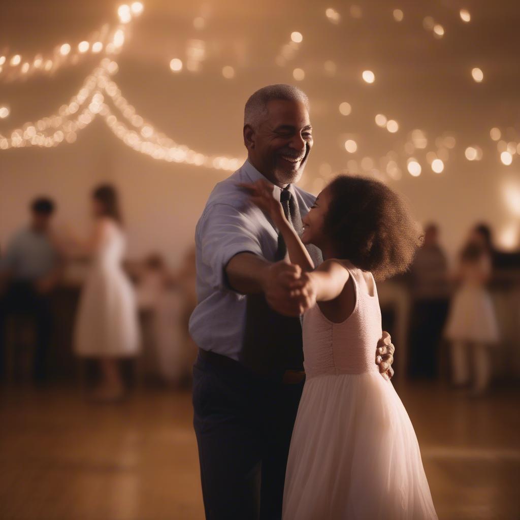 Bride and her father share their first dance as father and daughter.