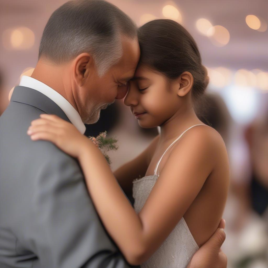 Emotional father-daughter first dance at wedding