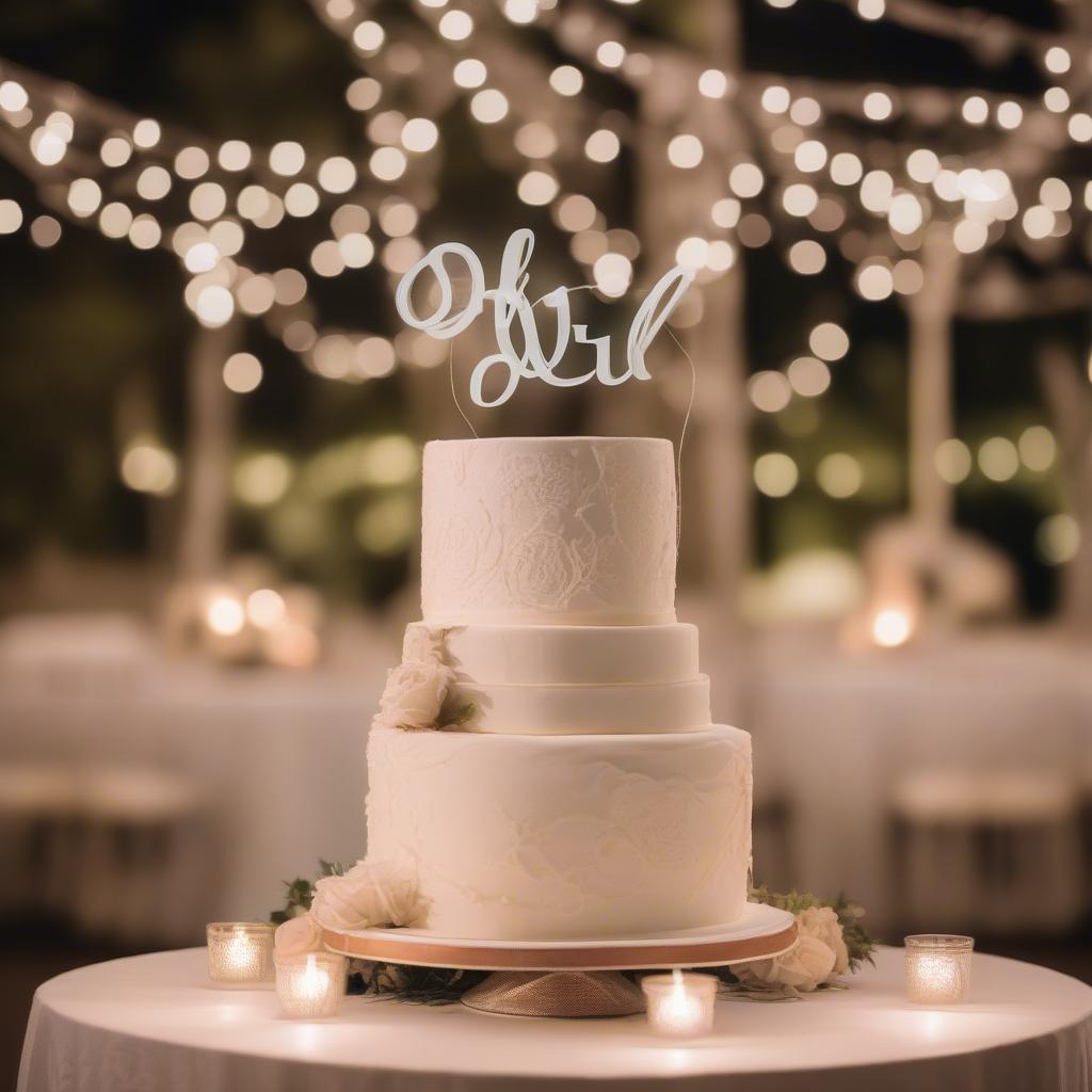 Wedding cake and dance floor details