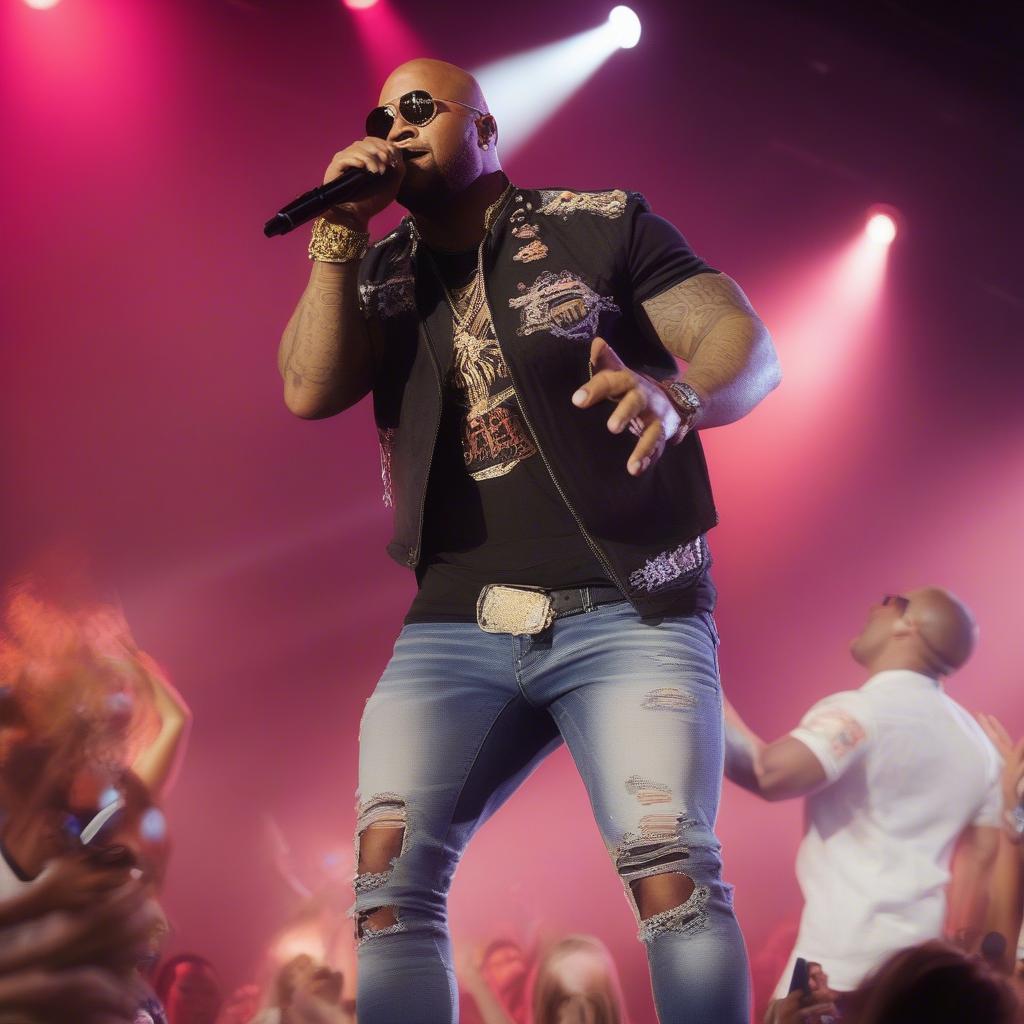 Flo Rida performing live on stage