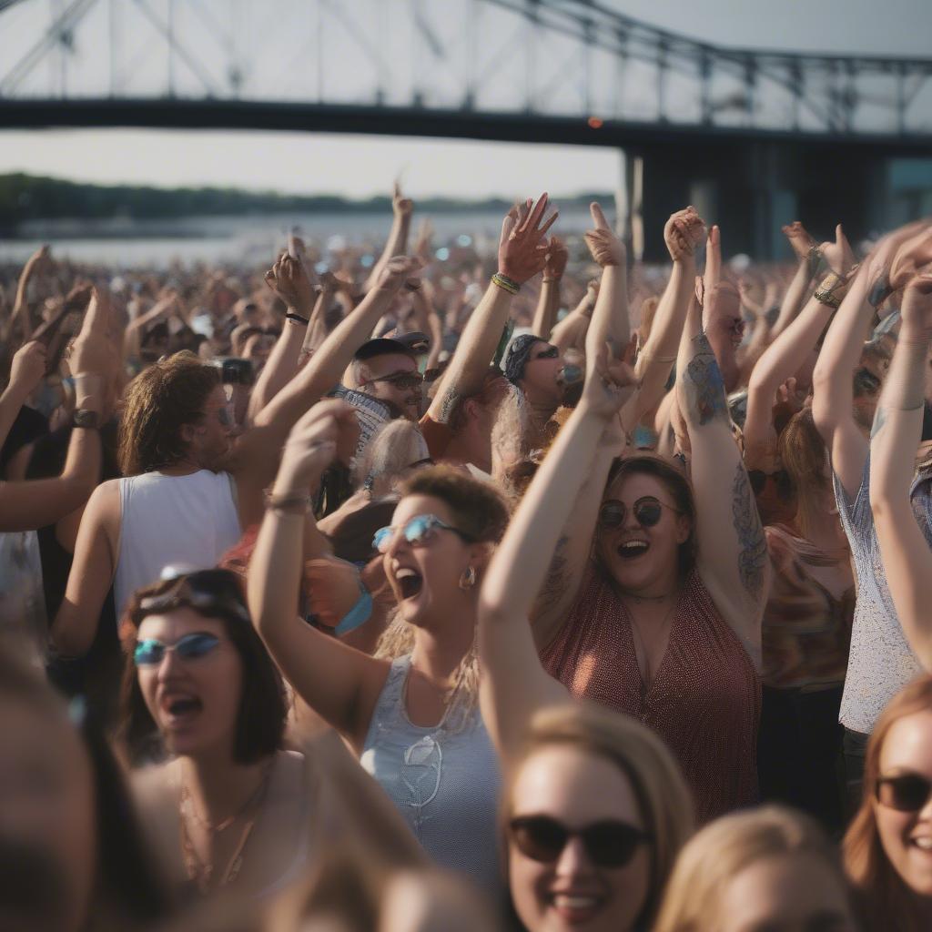 A large crowd enjoying the music at the 2019 Forecastle Festival