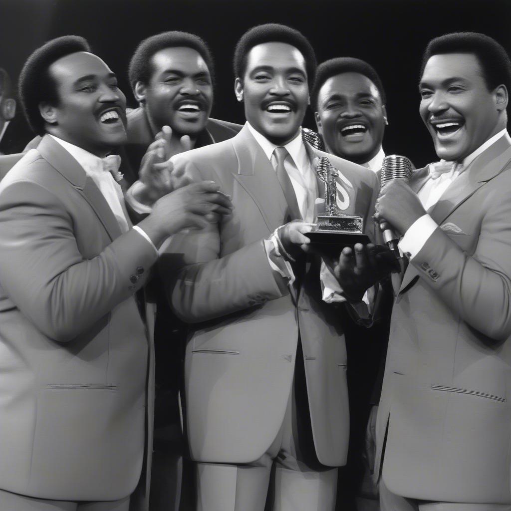 The Four Tops Receiving a Music Award