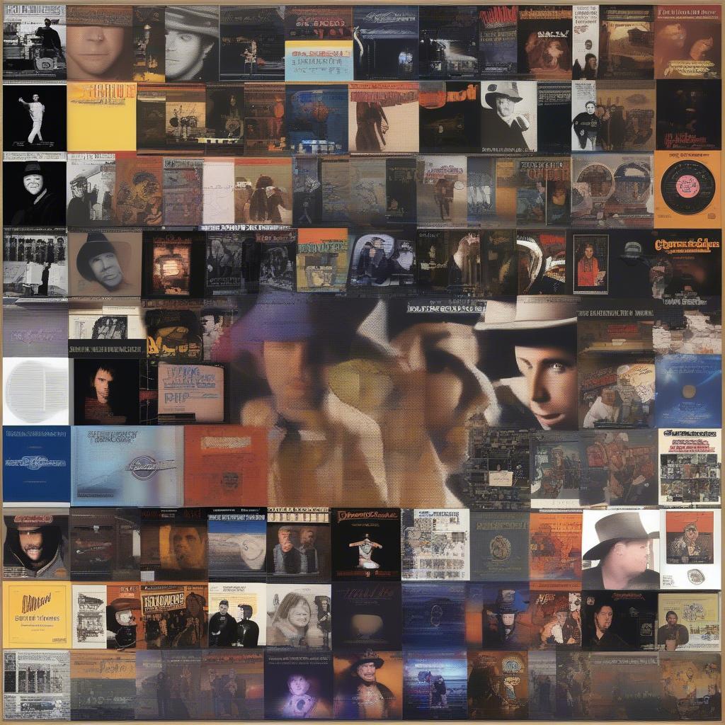 Collage of Garth Brooks' album covers