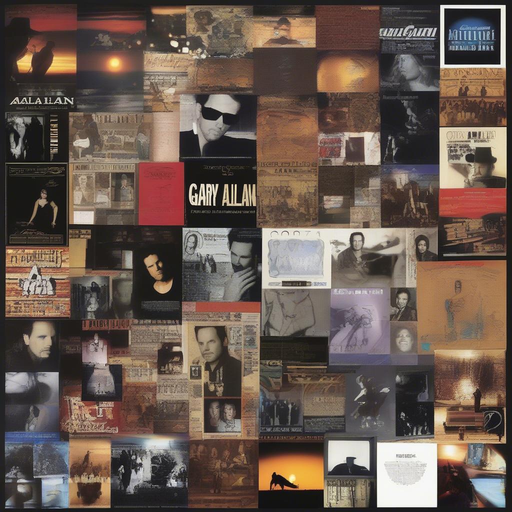 A collage of Gary Allan album covers spanning his career