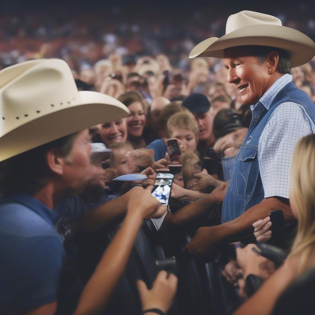 George Strait meeting and greeting his fans