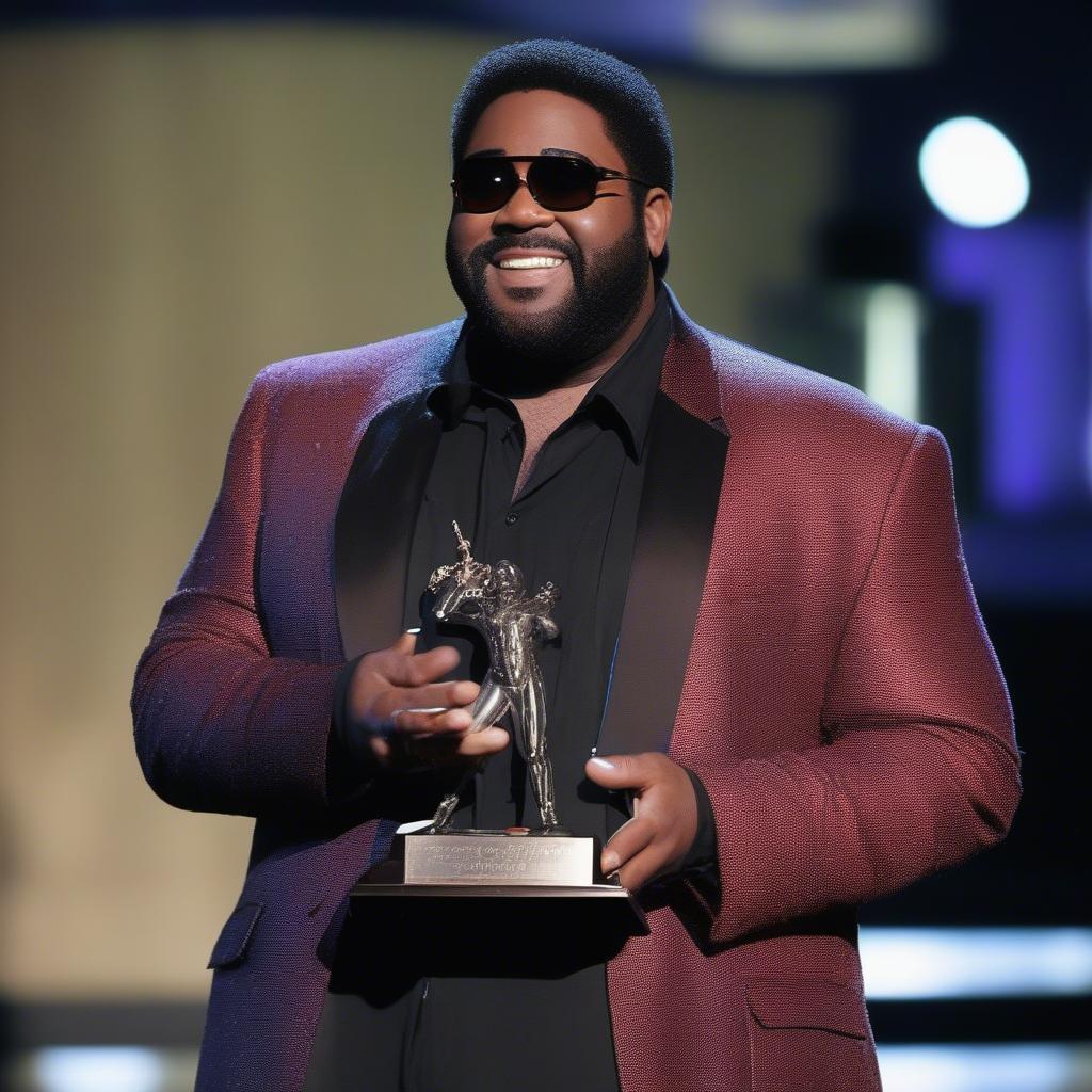 Gerald Levert Accepting a Music Award