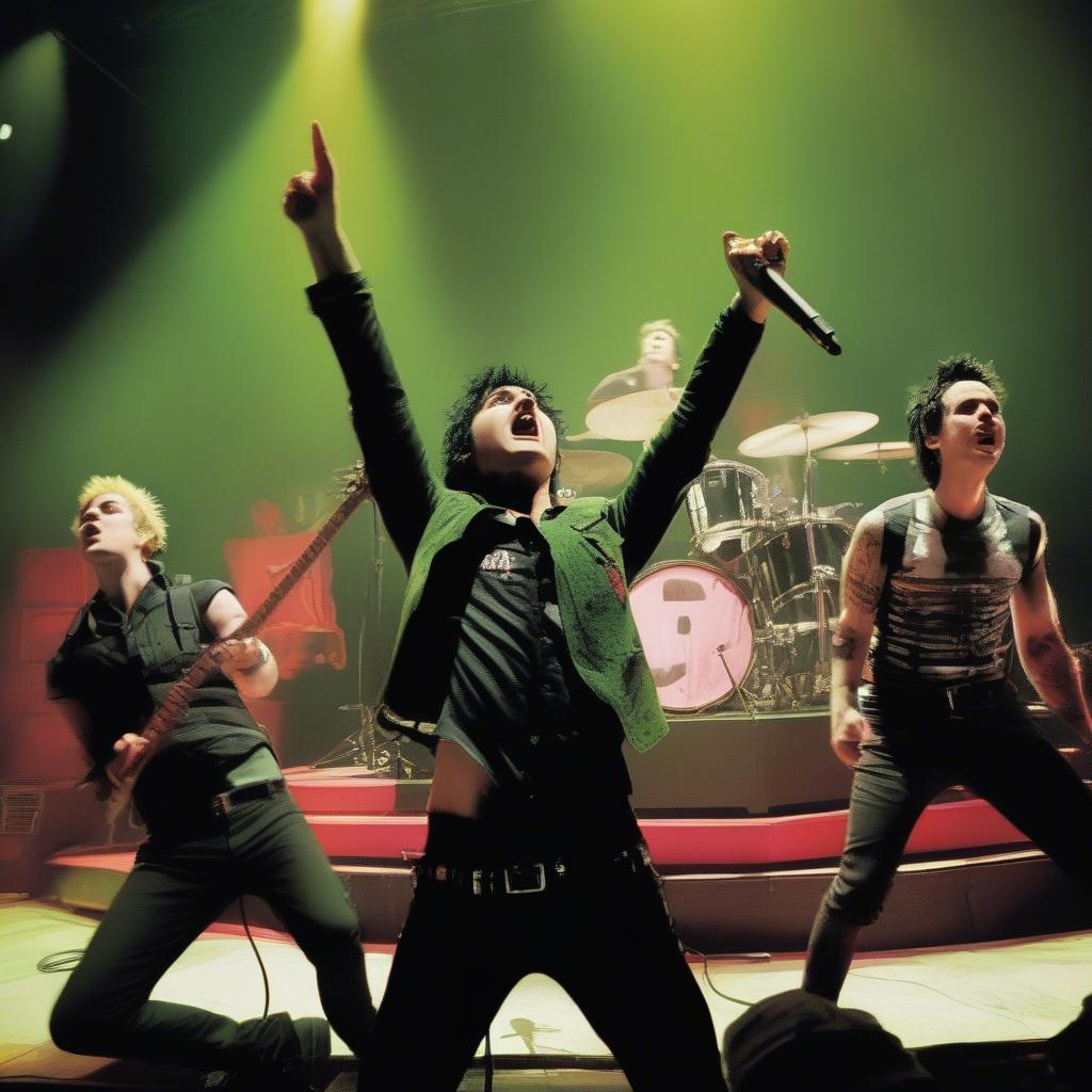 Green Day Performing Live on Stage