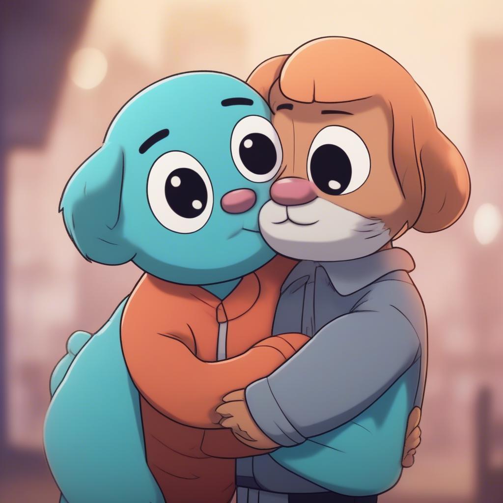 Gumball and Darwin in an Emotional Scene