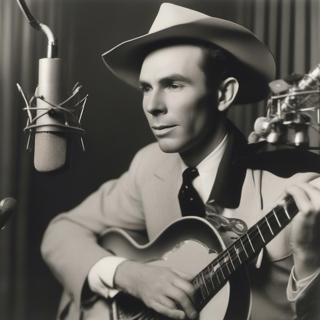 Hank Williams in a recording studio