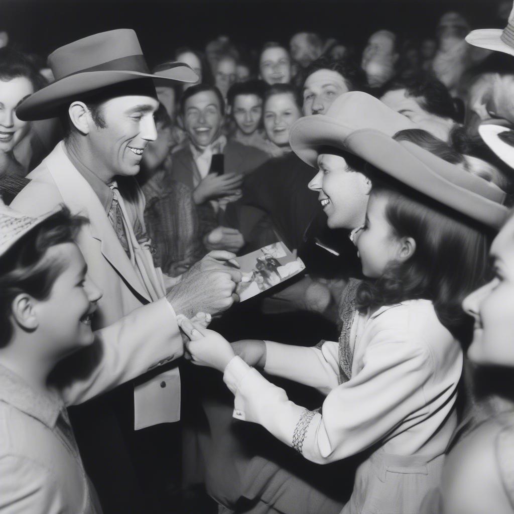 Hank Williams interacting with fans