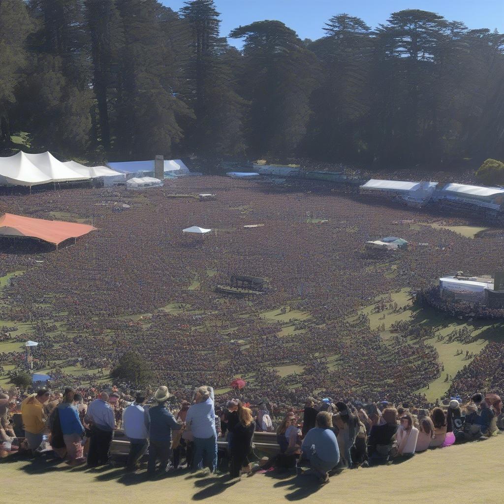 A large crowd enjoying the 2017 Hardly Strictly Bluegrass Festival