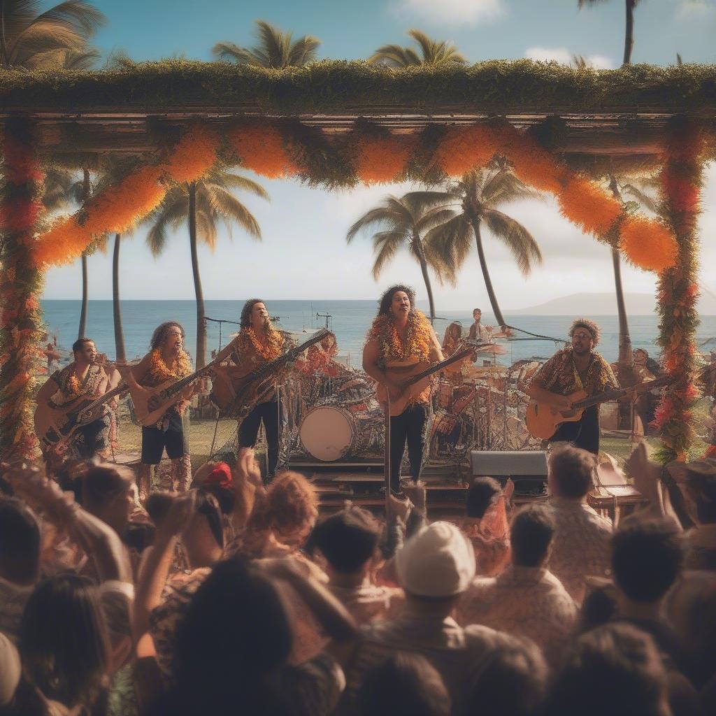 Hawaiian Band Performing Live