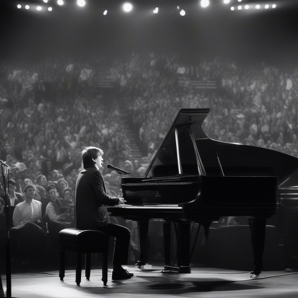 The Beatles performing Hey Jude live, showcasing the song's emotional power and connection with the audience.