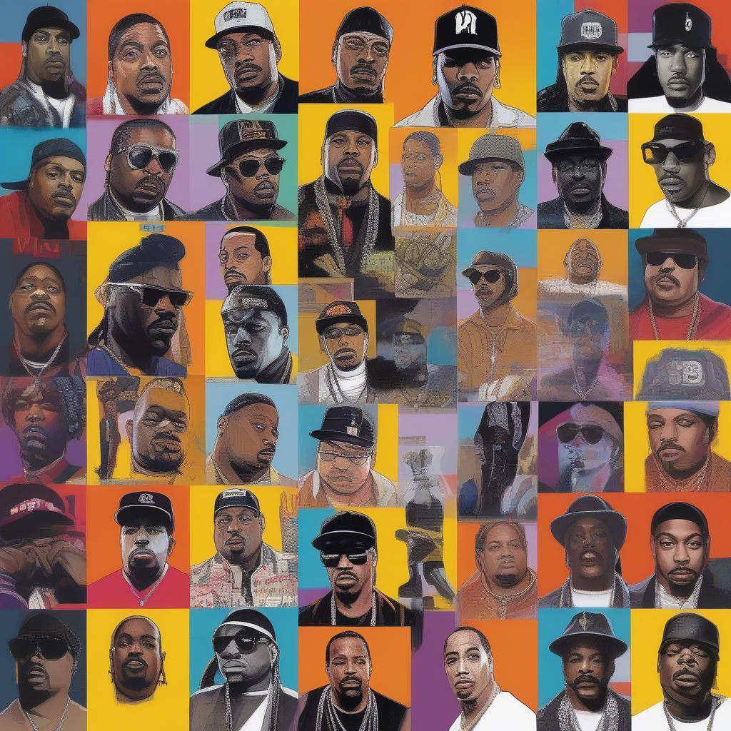 Iconic Hip Hop Artists Collage