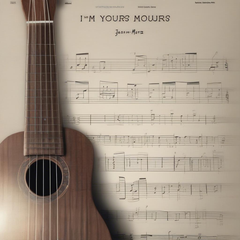 Ukulele sheet music for "I'm Yours" by Jason Mraz