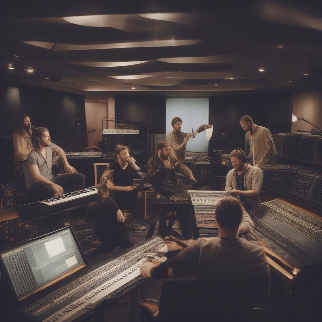 Imagine Dragons in the recording studio