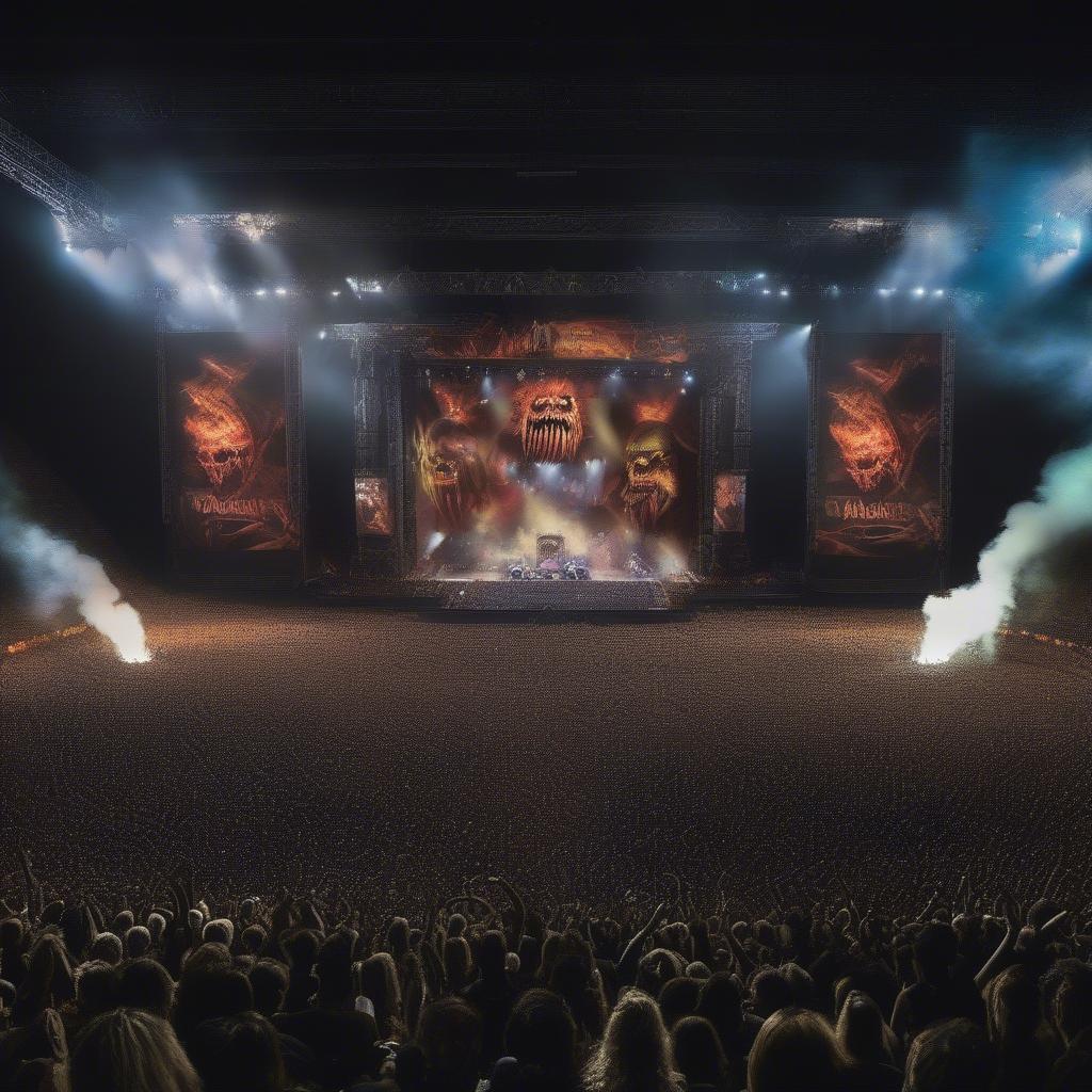 Iron Maiden Live Performance with a Massive Crowd