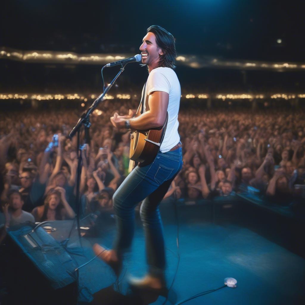 Jake Owen Performing Barefoot Blue Jean Night