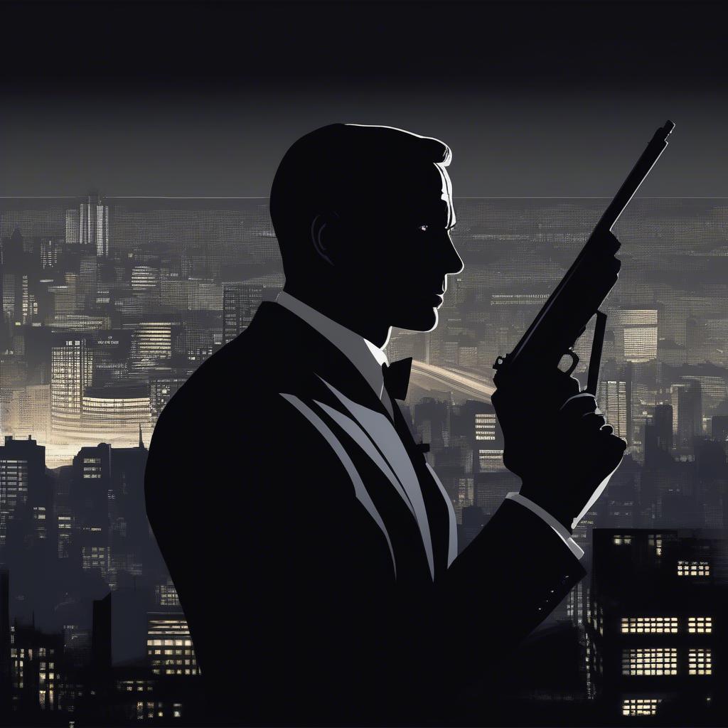 James Bond Silhouette with Gun