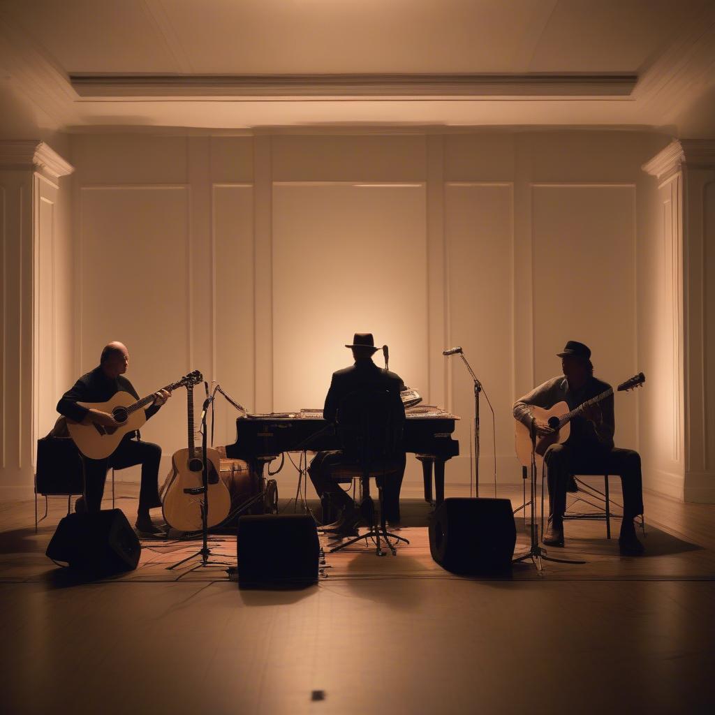 James Taylor performing live with his acoustic guitar