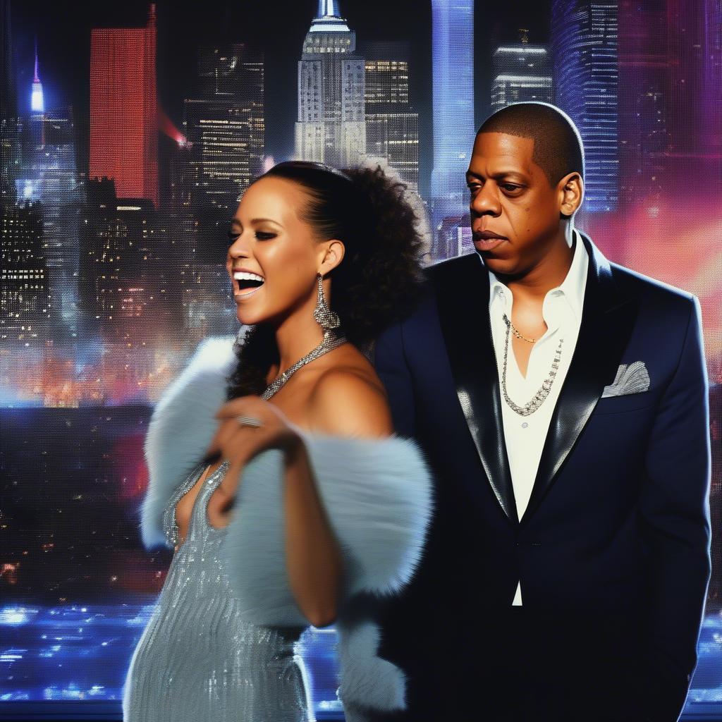 Jay-Z and Alicia Keys performing "Empire State of Mind"