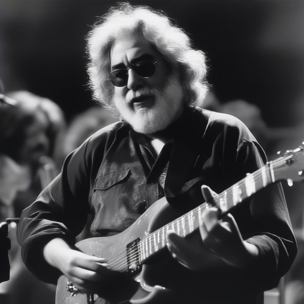 Jerry Garcia Playing Guitar with the Grateful Dead