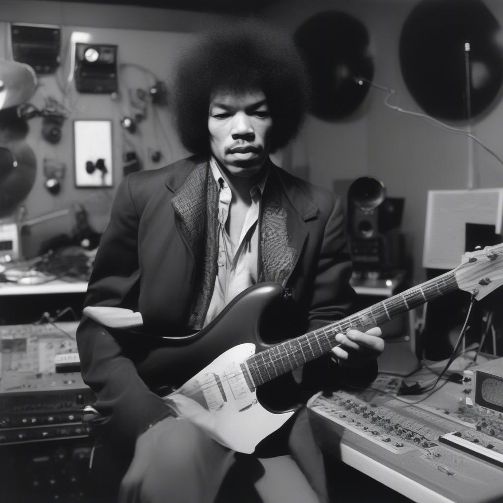 Jimi Hendrix Recording in the Studio