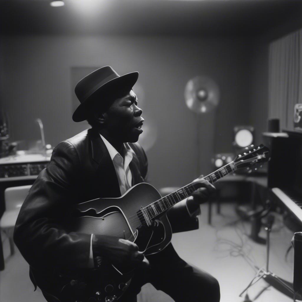 John Lee Hooker Recording "Boom Boom" at United Sound Studios