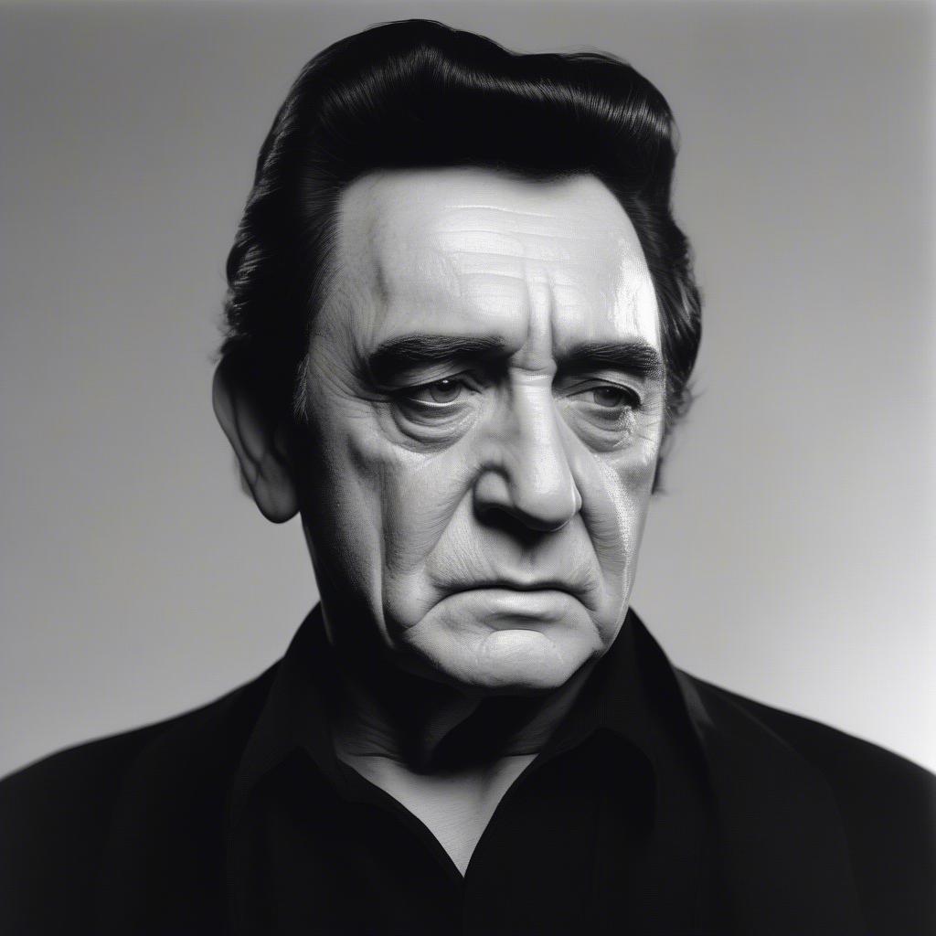 Johnny Cash in his signature all-black attire