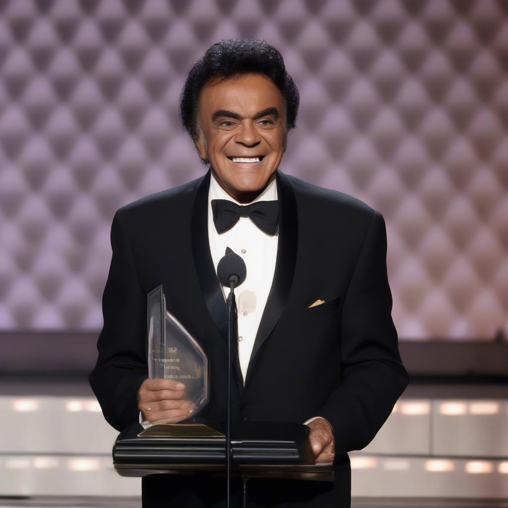 Johnny Mathis receiving a Lifetime Achievement Award