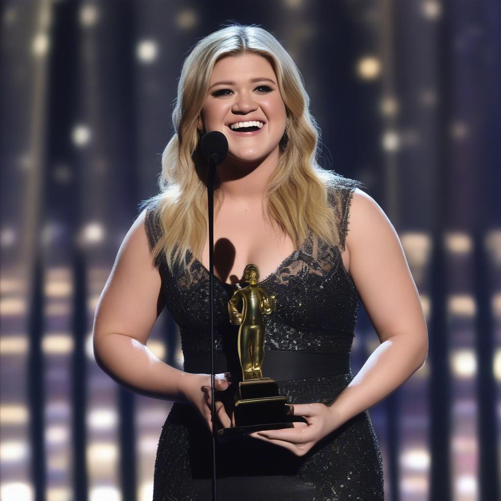 Kelly Clarkson Receiving an Award