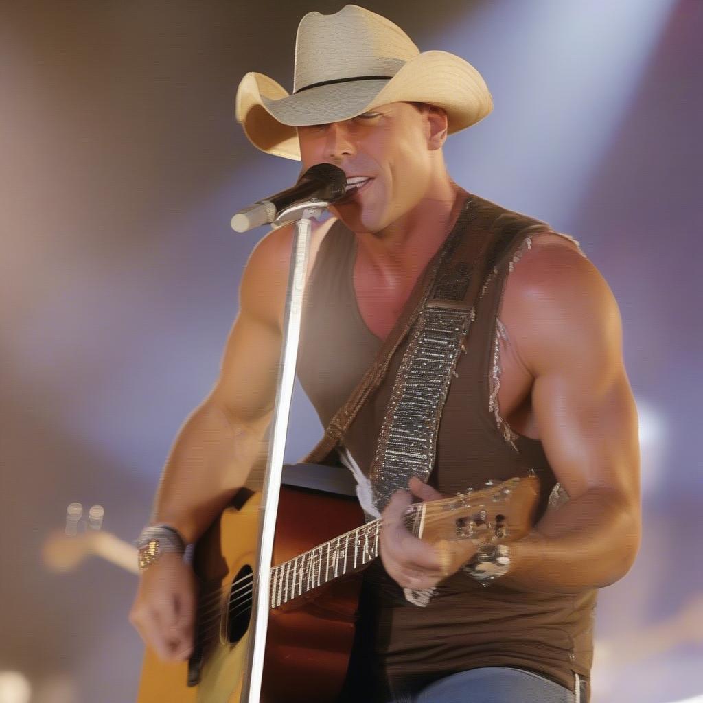 Kenny Chesney performing a concert in the 2000s