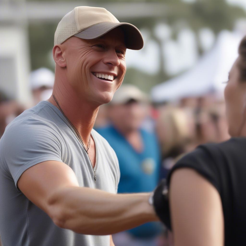 Kenny Chesney interacting with fans