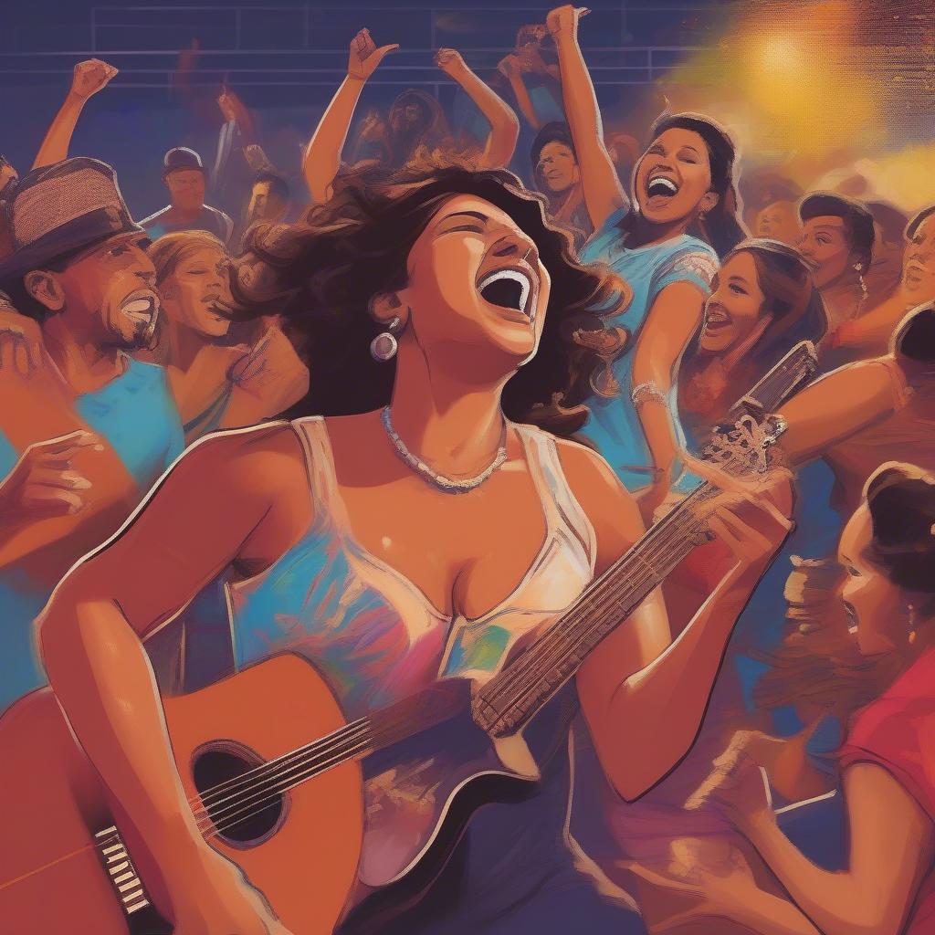 Latino Music Fans Enjoying a Concert